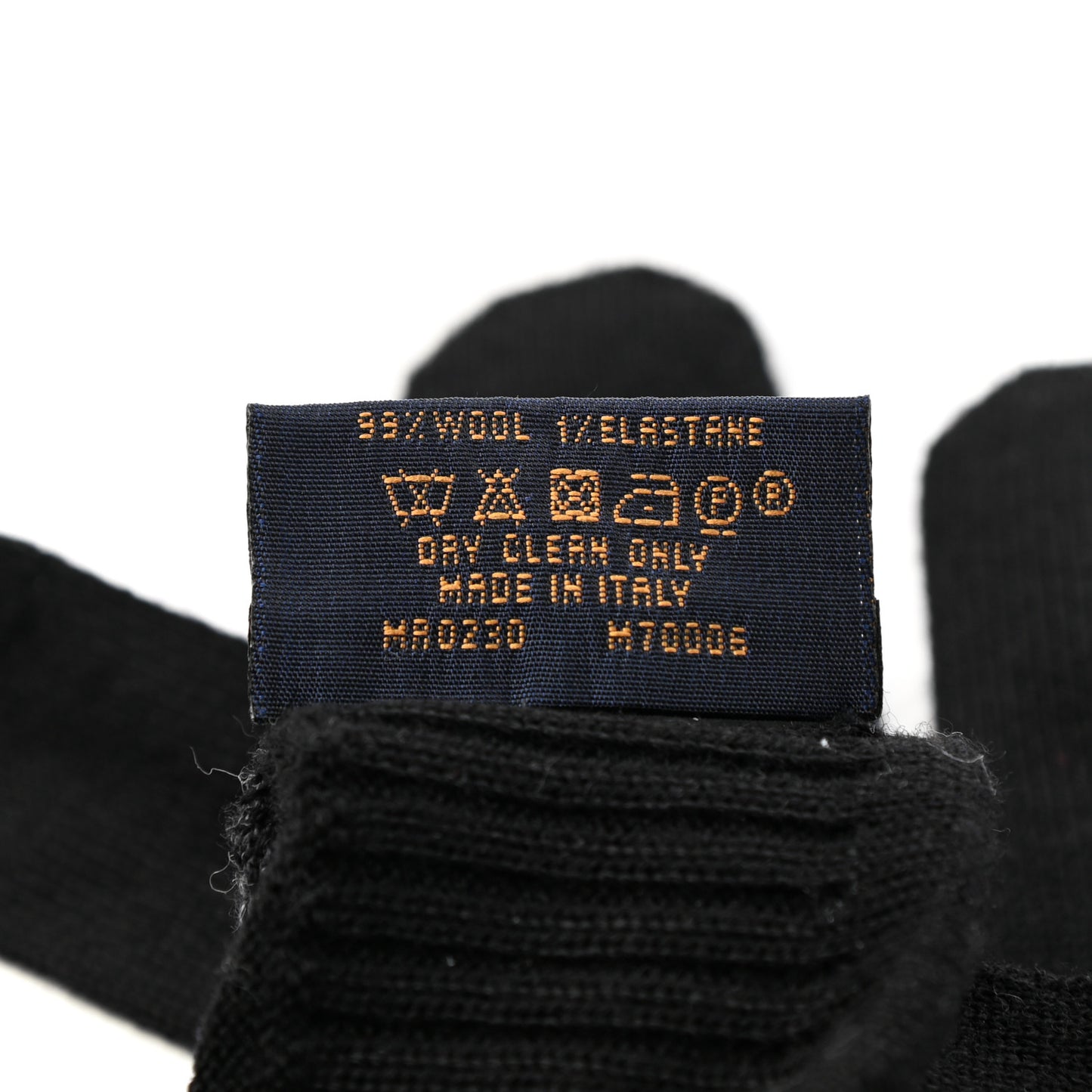 Wool Petit Damier Gloves Black