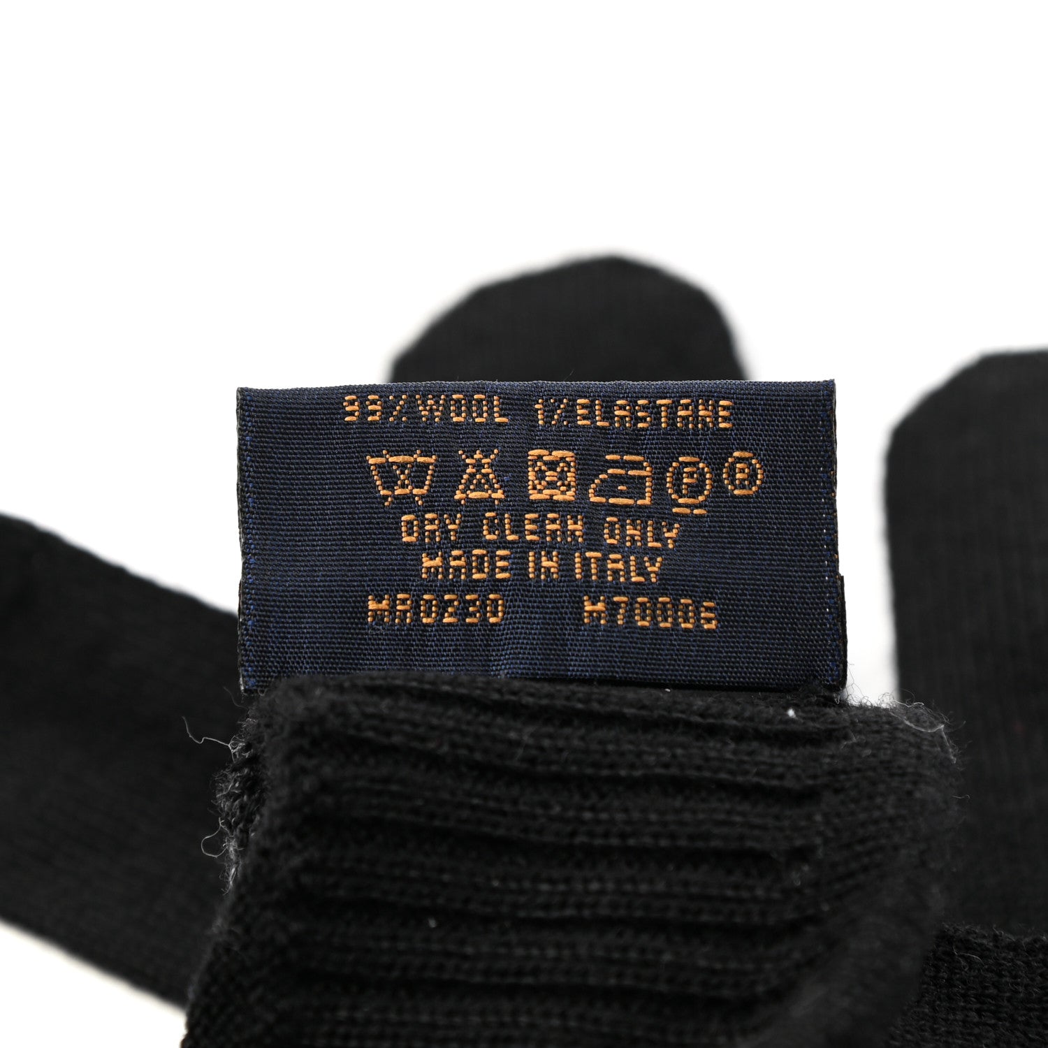 Louis Vuitton Wool Petit Damier Gloves Black 4 of 4