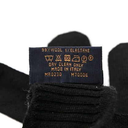 Louis Vuitton Wool Petit Damier Gloves Black 4 of 4