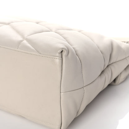 Saint Laurent Lambskin Quilted Medium Loulou Puffer Monogram Chain Satchel Crema Soft 11 of 12