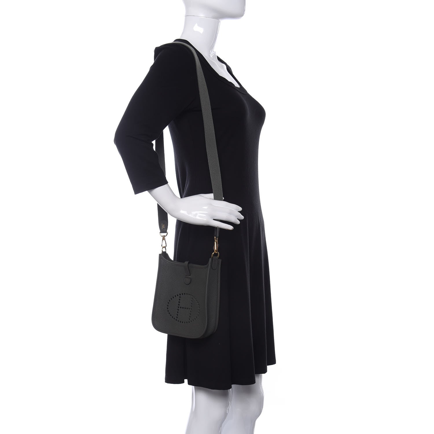 Hermes Taurillon Clemence Evelyne TPM Vert De Gris 2 of 9
