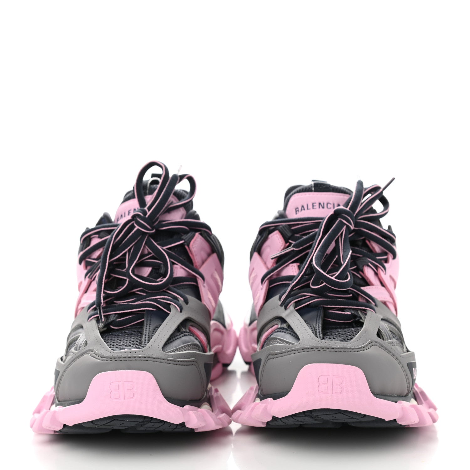 Balenciaga Mesh Nylon Womens Track Sneakers 37 Grey Pink 2 of 9