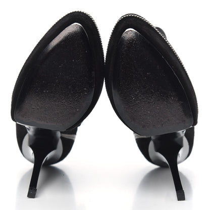 Gucci Suede Zipper Platform Pumps Black 35 5 of 10