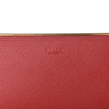 Prada Saffiano Metal Bar Chain Wallet Fuoco 6 of 12