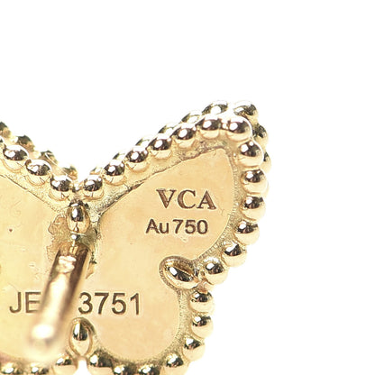 Van Cleef & Arpels 18K Yellow Gold Mother of Pearl Sweet Alhambra Butterfly Earrings 4 of 6