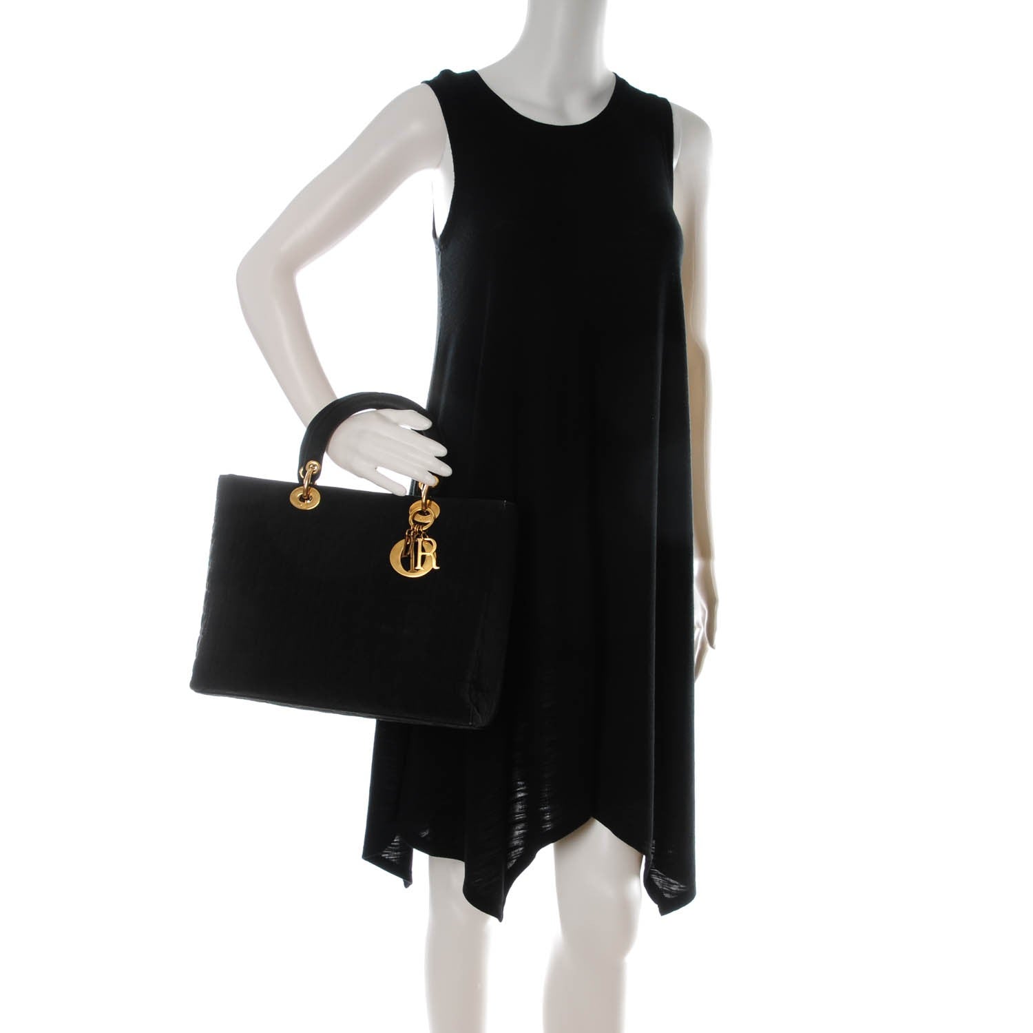 Christian Dior Nylon Cannage Large Lady Dior Black 2 of 10