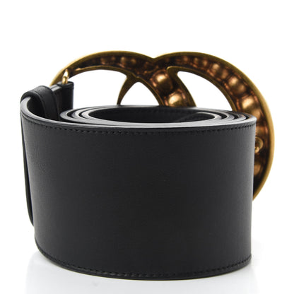 Gucci Moon Calfskin Pearl Double G 70mm Belt 90 36 Black Cream 2 of 7