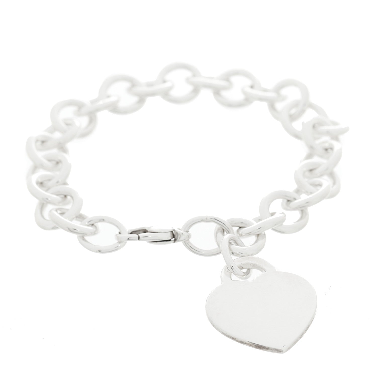 Tiffany Sterling Silver Heart Tag Charm Bracelet 1 of 3