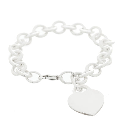 Tiffany Sterling Silver Heart Tag Charm Bracelet 1 of 3