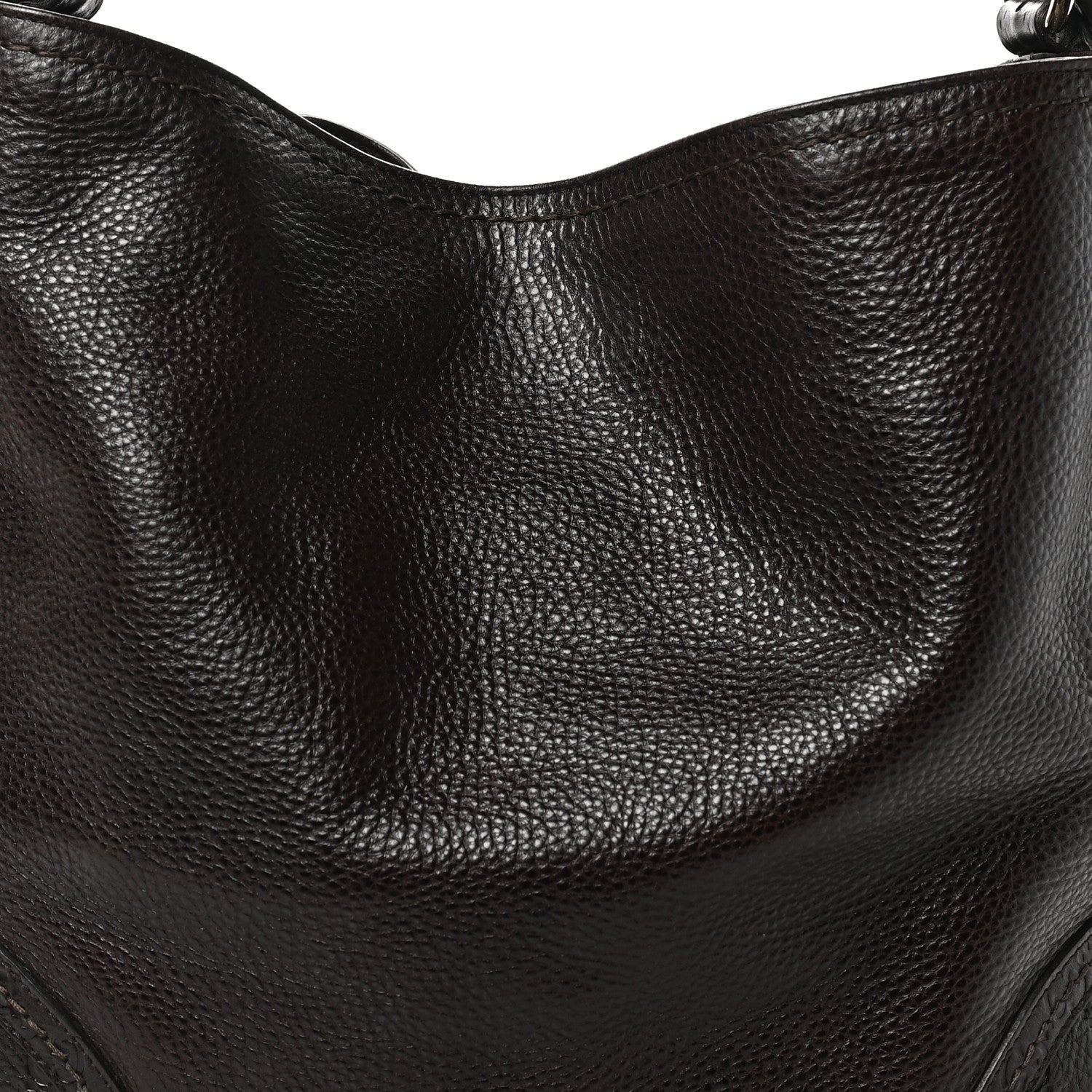 Gucci Calfskin Guccissima Trim Large Signoria Hobo Dark Brown 8 of 10