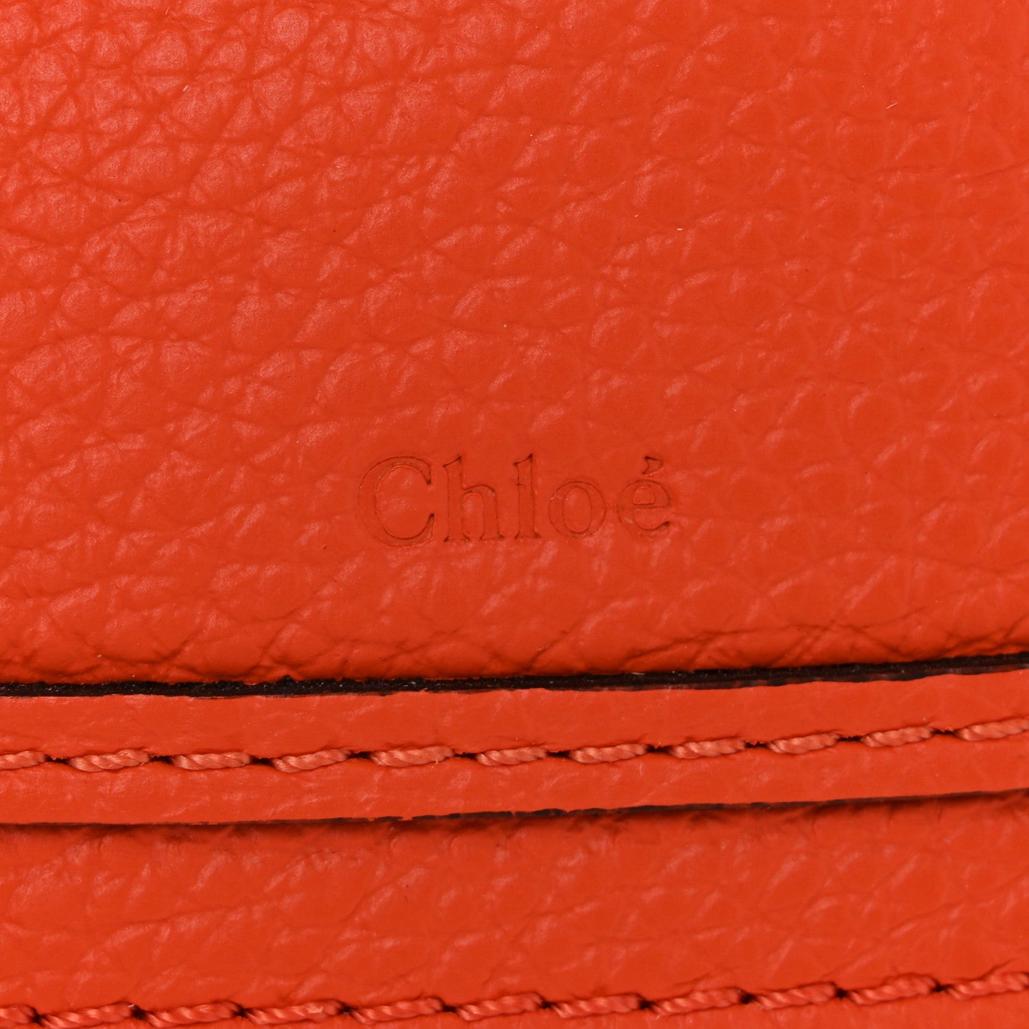 Chloe Raffia Small Grain Calfskin Medium Marcie Basket Orange 6 of 13