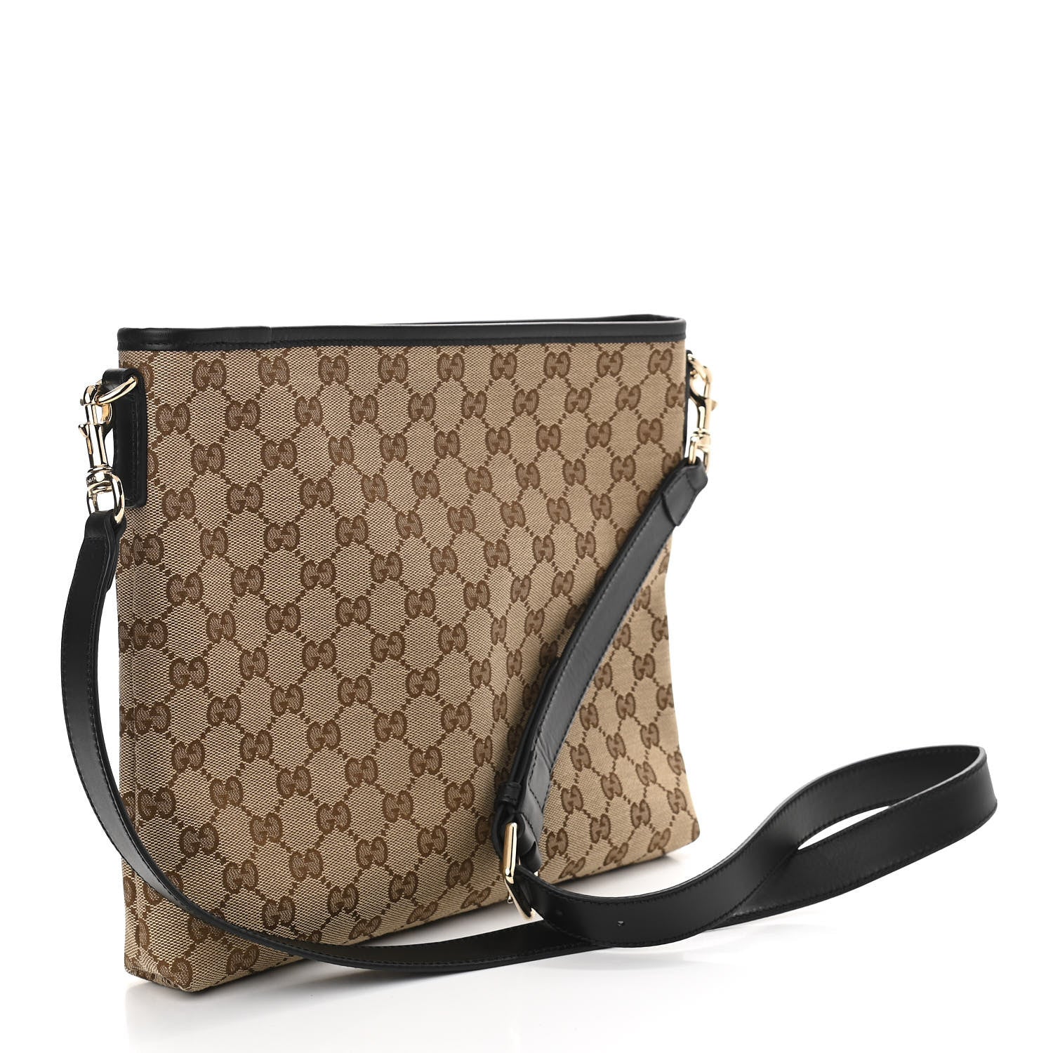 Gucci GG Monogram Web Flat Messenger Bag Black 3 of 10
