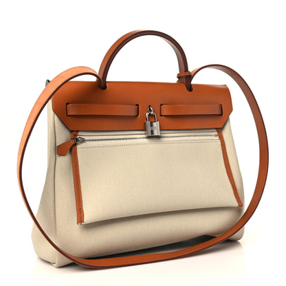 Hermes Vache Hunter Criss Viking Herbag Zip Retourne 31 PM Ecru Beige Naturel 4 of 11