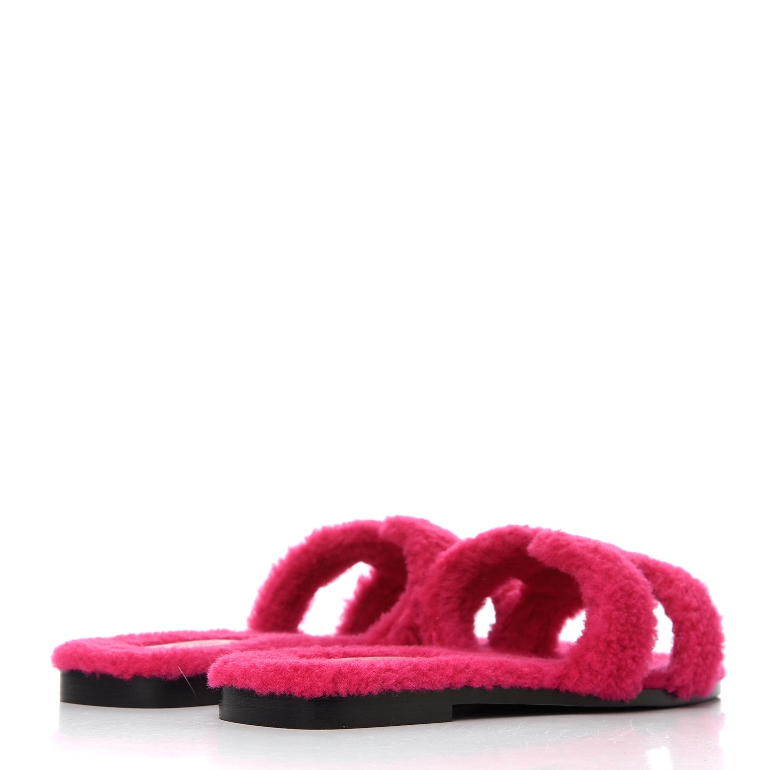 Hermes Woolskin Oran Sandals 38 Rose Fuchsia 4 of 9