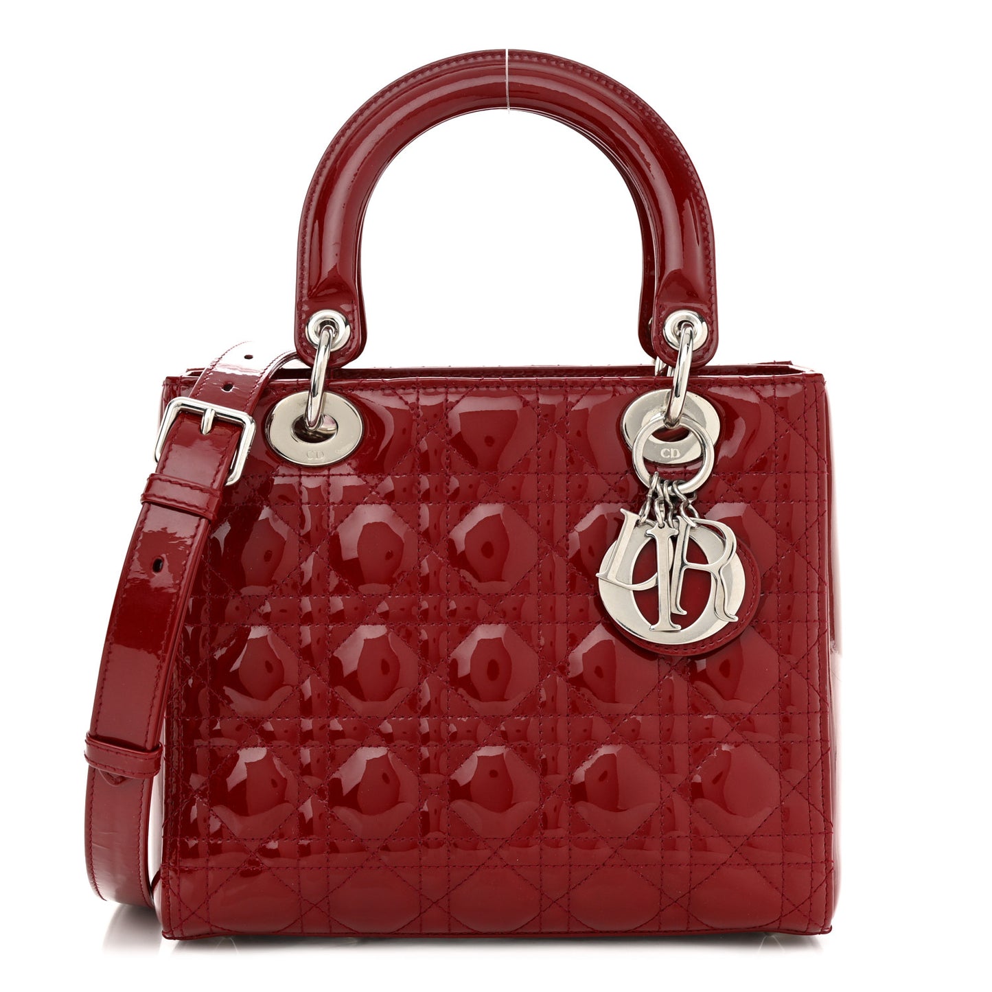 Patent Cannage Medium Lady Dior Burgundy Red