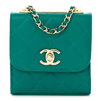 Chanel Lambskin Quilted Mini Trendy CC Clutch With Chain Green 1 of 10