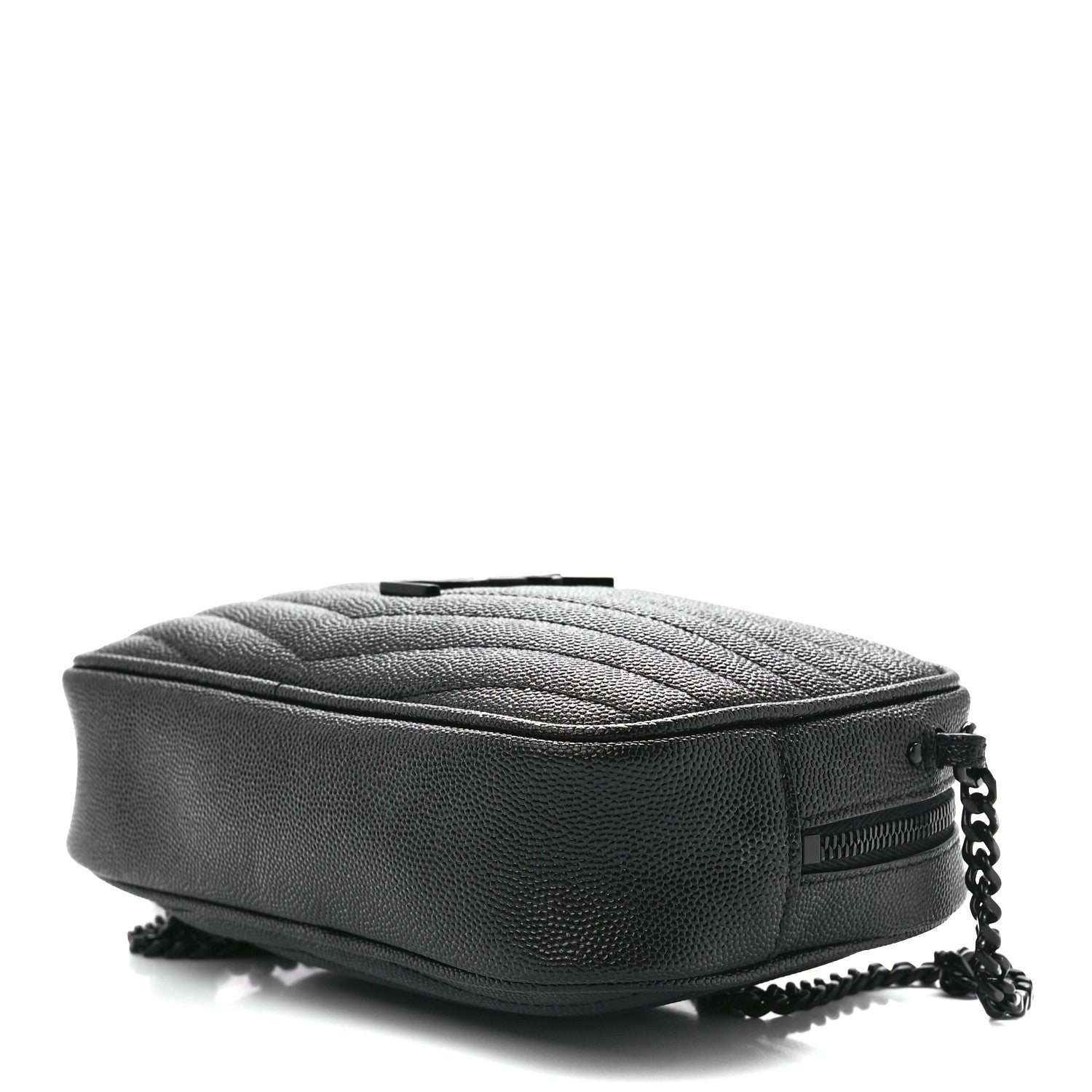 Saint Laurent Grain De Poudre Matelasse Monochrome Monogram Mini Lou Camera Bag Black 9 of 11
