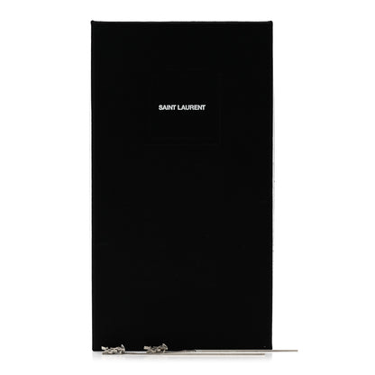 Saint Laurent Metal Monogram Pendant Threader Earrings Silver 5 of 5