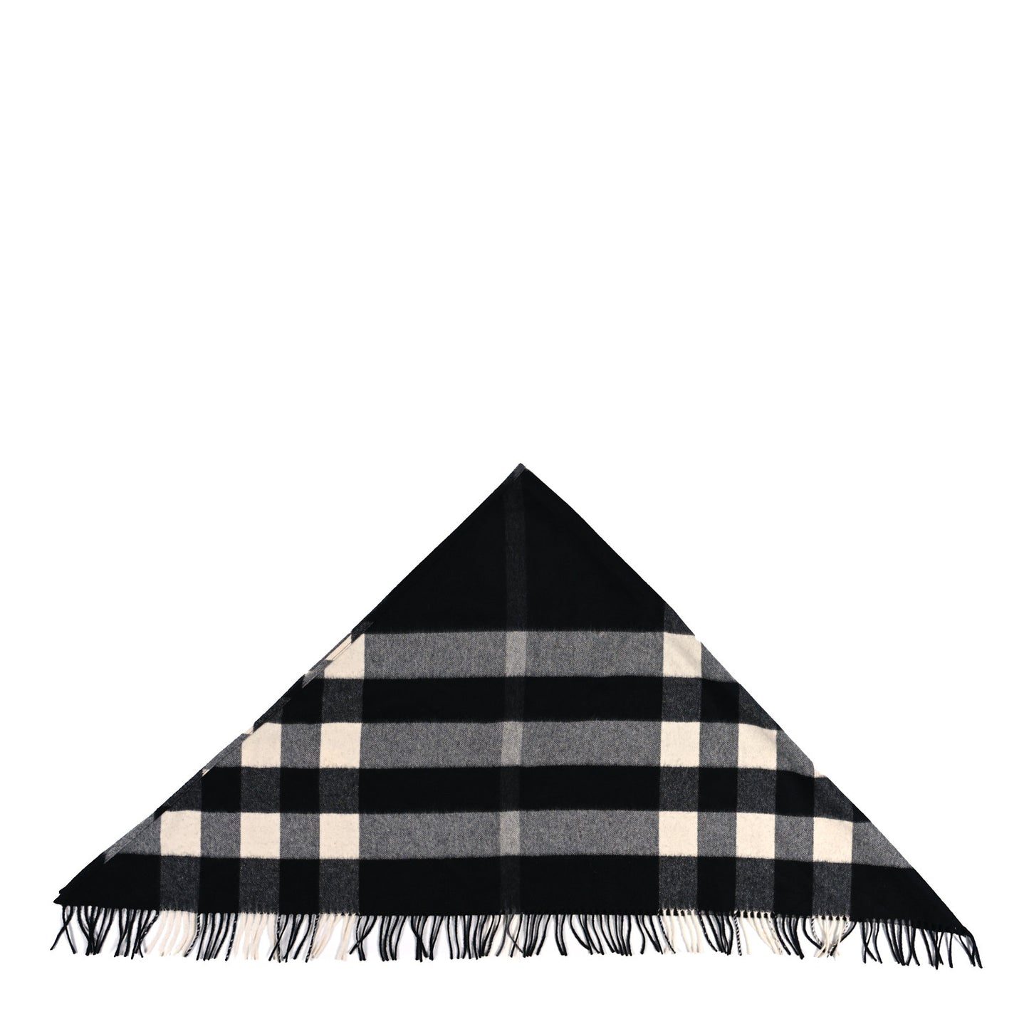 Cashmere Giant House Check Cape Scarf Black