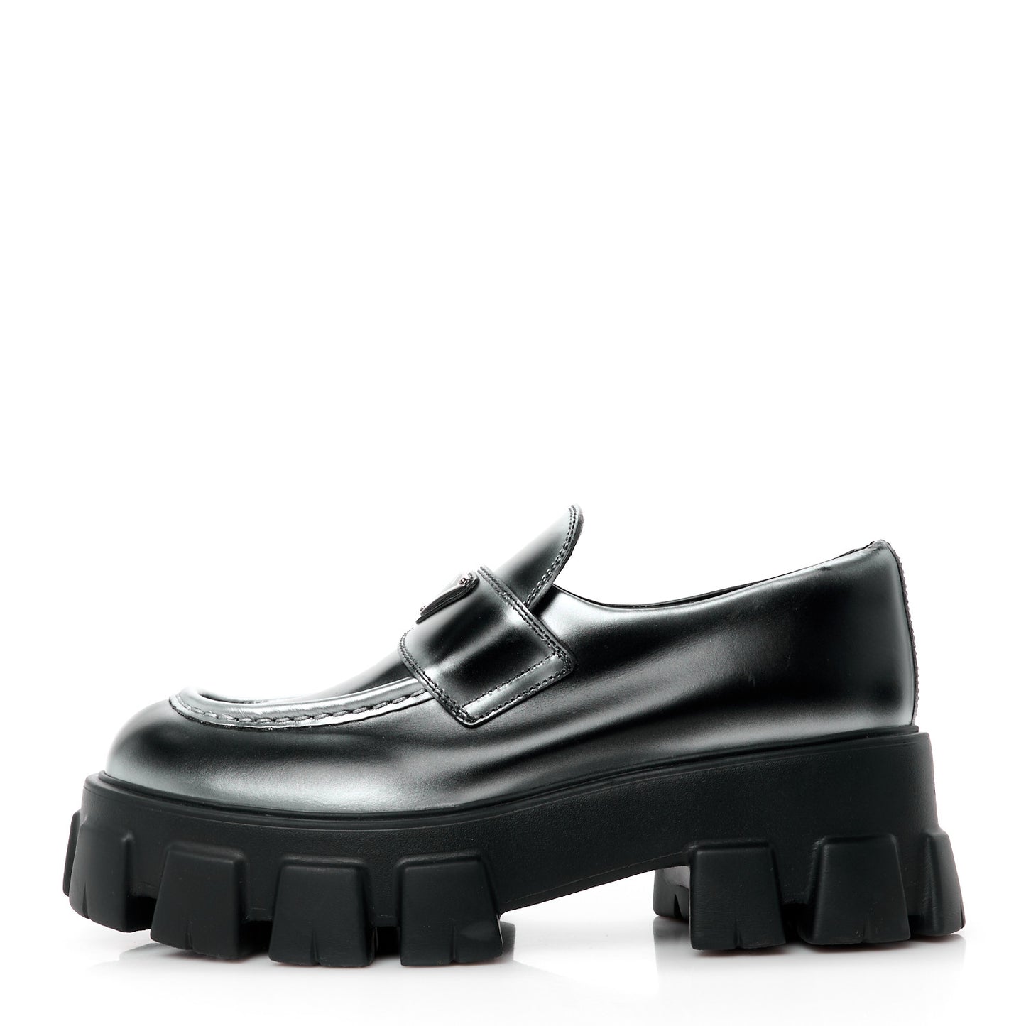 Spazzolato Rois Triangle Monolith 55mm Loafers 39.5 Black Argento