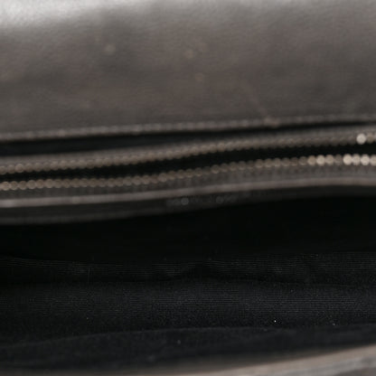 Saint Laurent Sheepskin Matelasse Chevron Monogram Medium College Bag Asphalt 5 of 8