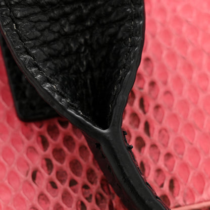 3.1 Phillip Lim Textured Calfskin Elaphe Snakeskin Mini Pashli Satchel Pink Black 12 of 14
