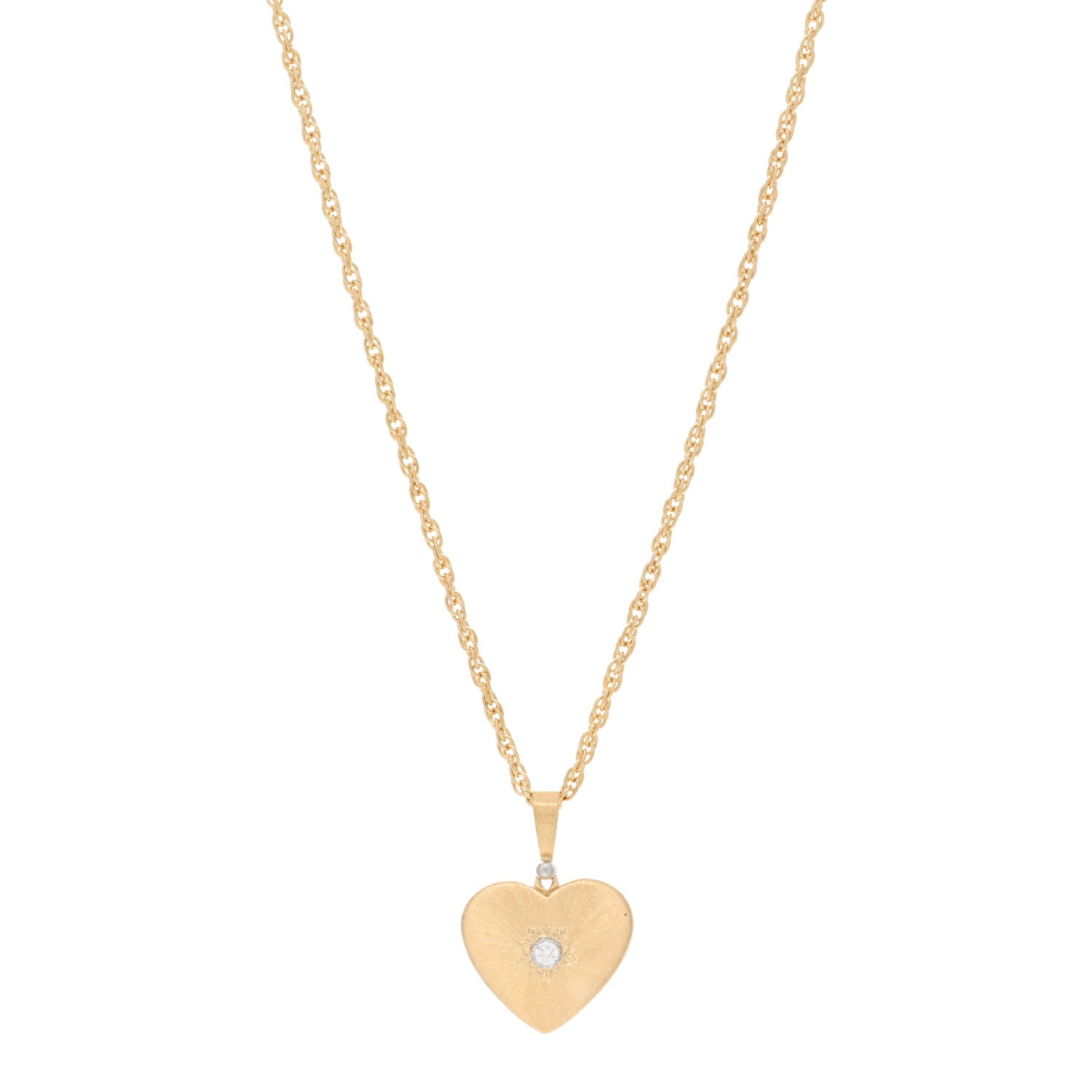 Buccellati 18K Yellow White Gold Diamond Macri Heart Necklace 1 of 4