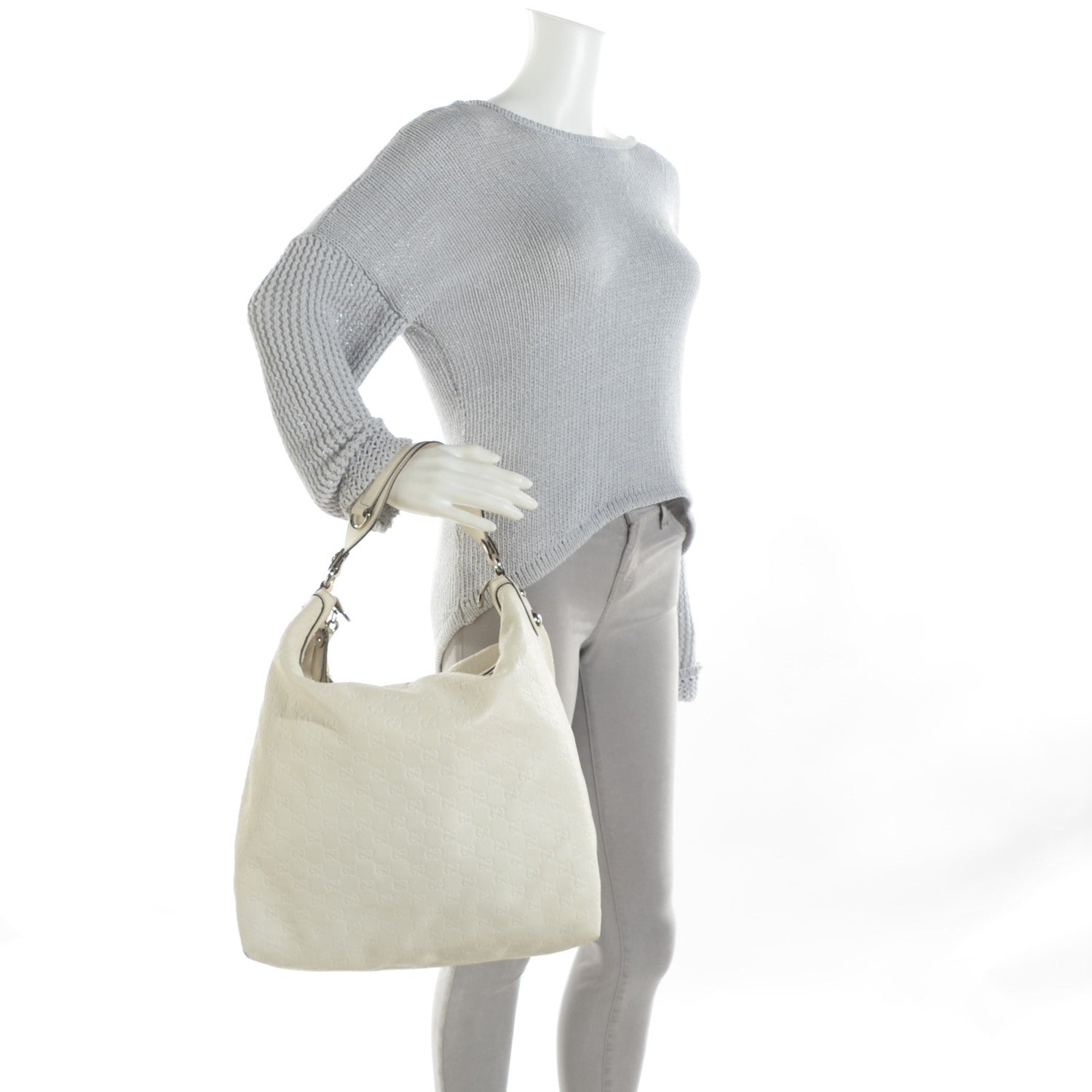 Gucci Guccissima Large Icon Bit Hobo Off White 2 of 9