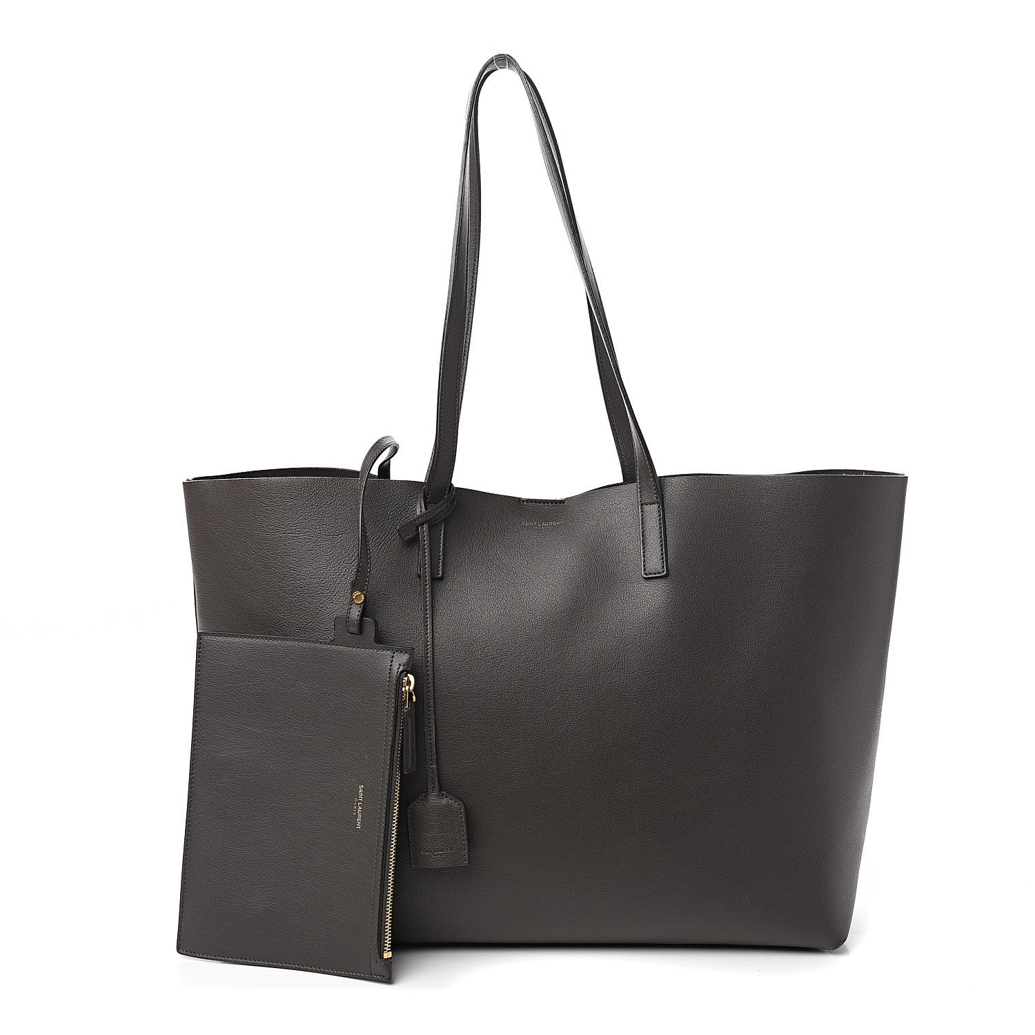Saint Laurent Calfskin Large Shopping Tote Dark Grey 1 of 10