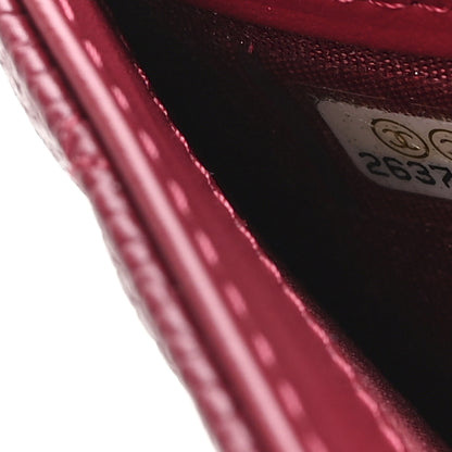 Chanel Caviar Quilted Large Filigree Gusset Flap Wallet Dark Pink 8 of 9