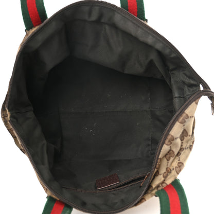 Gucci GG Monogram Small Web Handle Bucket Tote Dark Brown 5 of 15