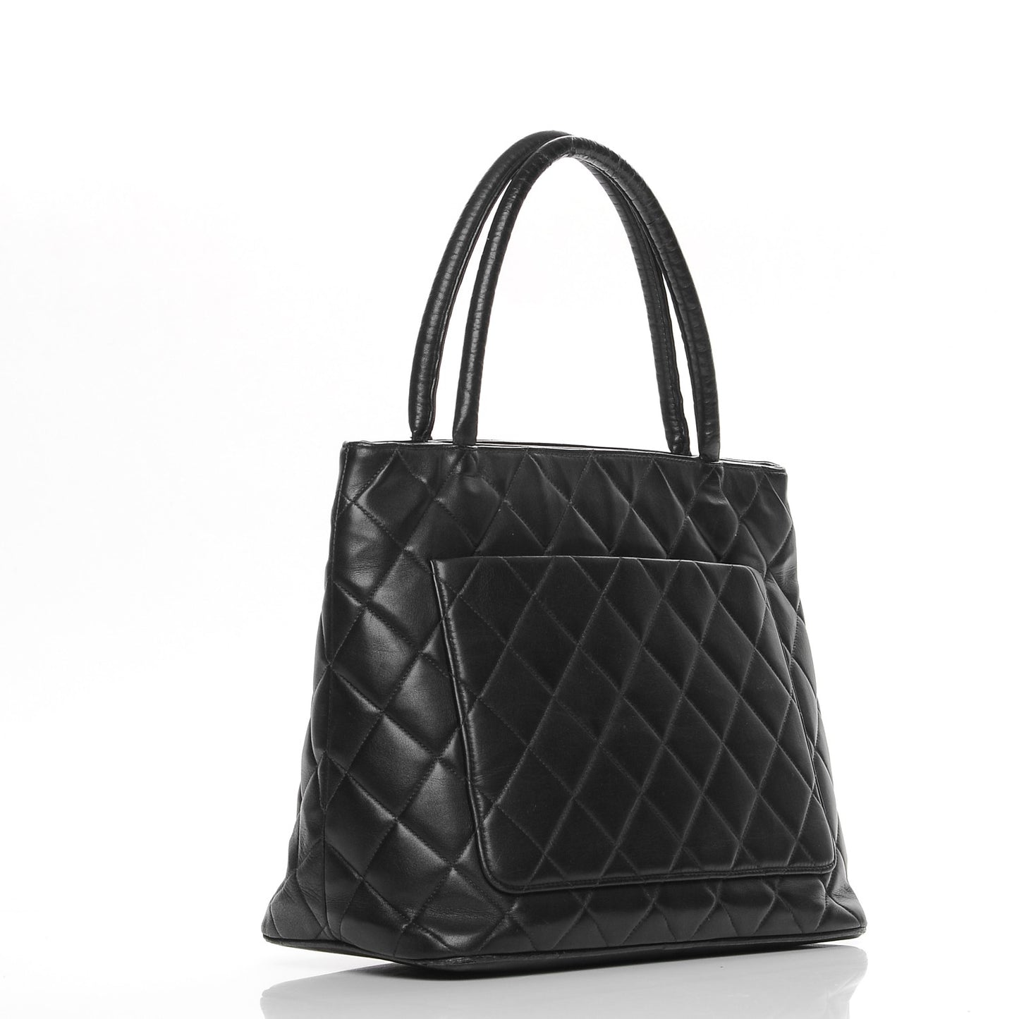 Lambskin Quilted Medallion Tote Black