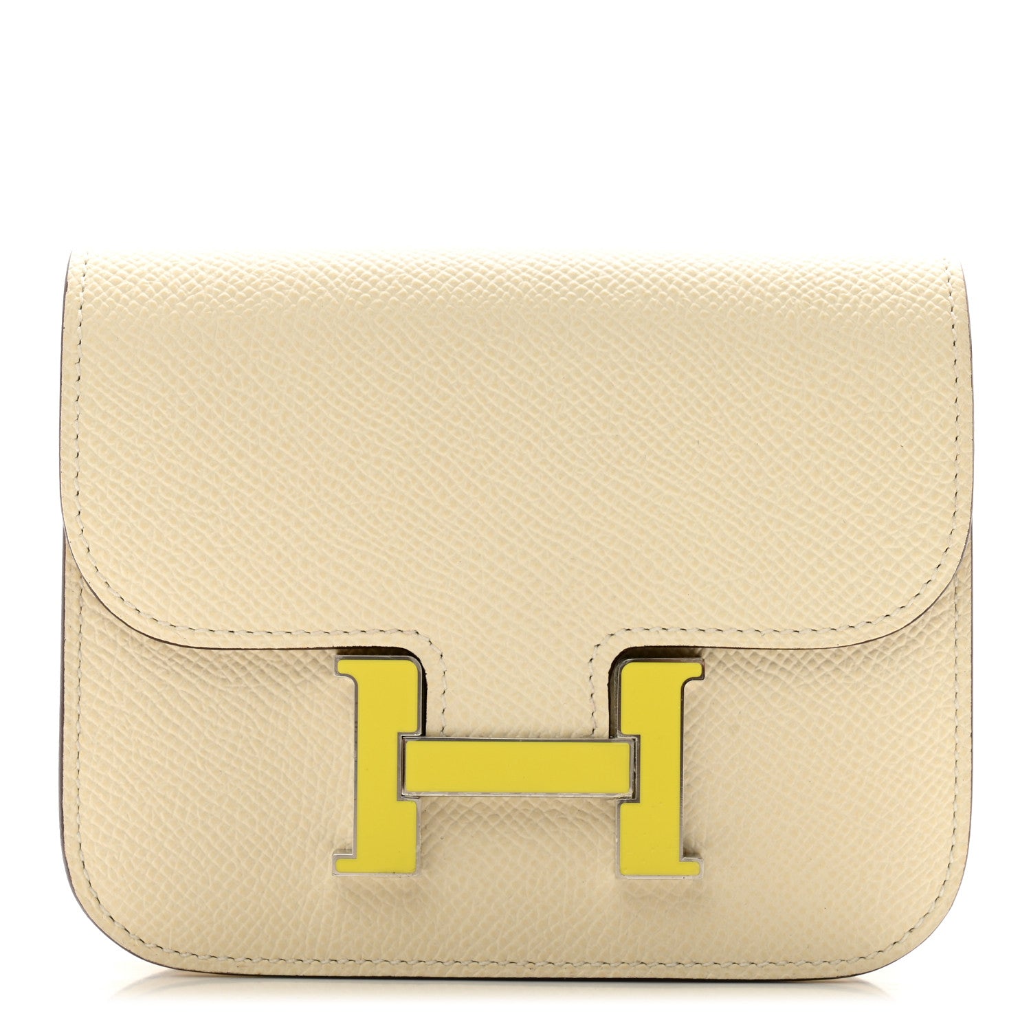 Hermes Epsom Constance Slim Wallet Nata Jaune Soleil 1 of 9