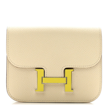 Hermes Epsom Constance Slim Wallet Nata Jaune Soleil 1 of 9