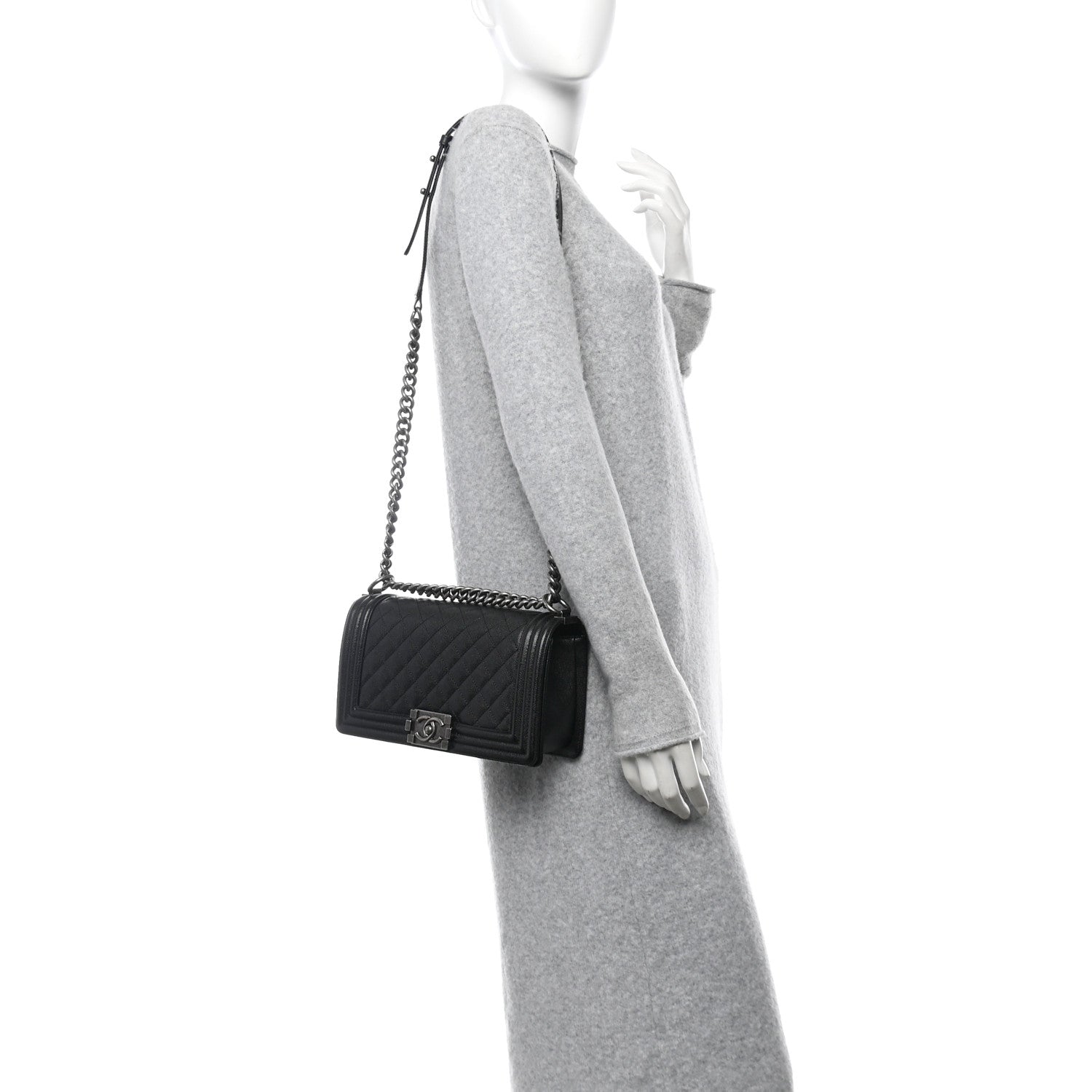 Chanel Caviar Quilted Medium Boy Flap Black 2 of 11