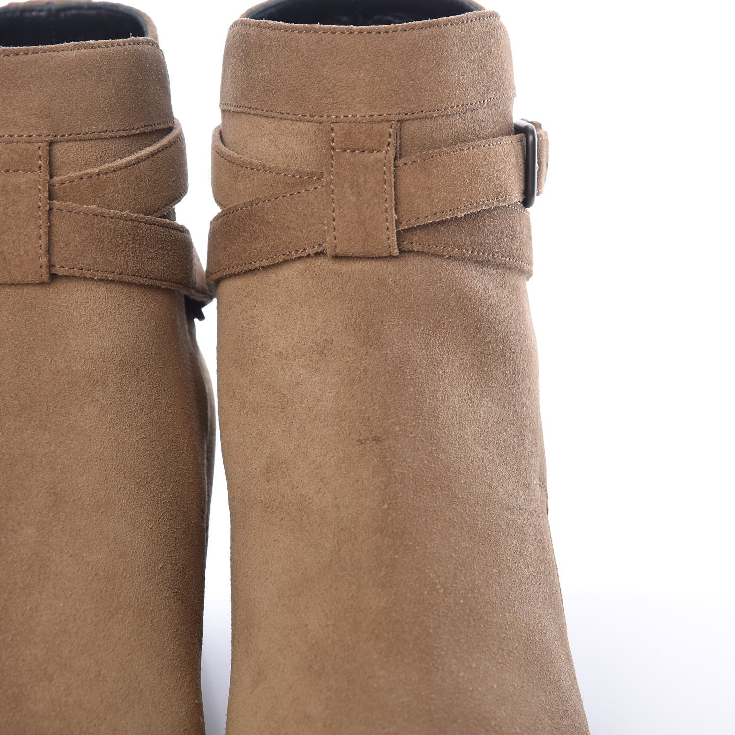 Saint Laurent Women's Suede Blake Ankle Boots 37.5 New Sigaro 9 of 11