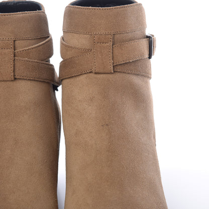 Saint Laurent Women's Suede Blake Ankle Boots 37.5 New Sigaro 9 of 11