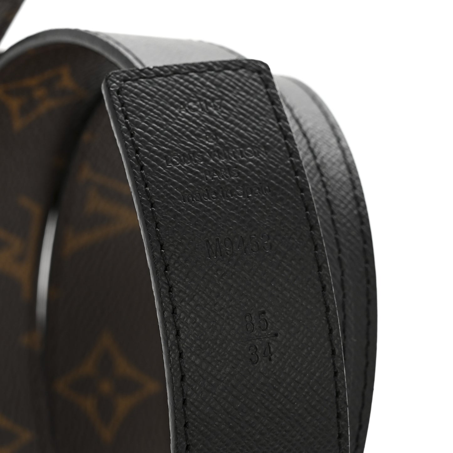 Calfskin Monogram 30mm LV Initiales Reversible Belt 85 34 Black