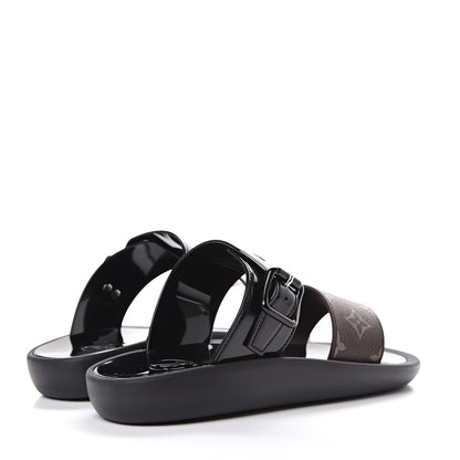 Louis Vuitton Shiny Rubber Logo Sunbath Mules 37 Black 4 of 8