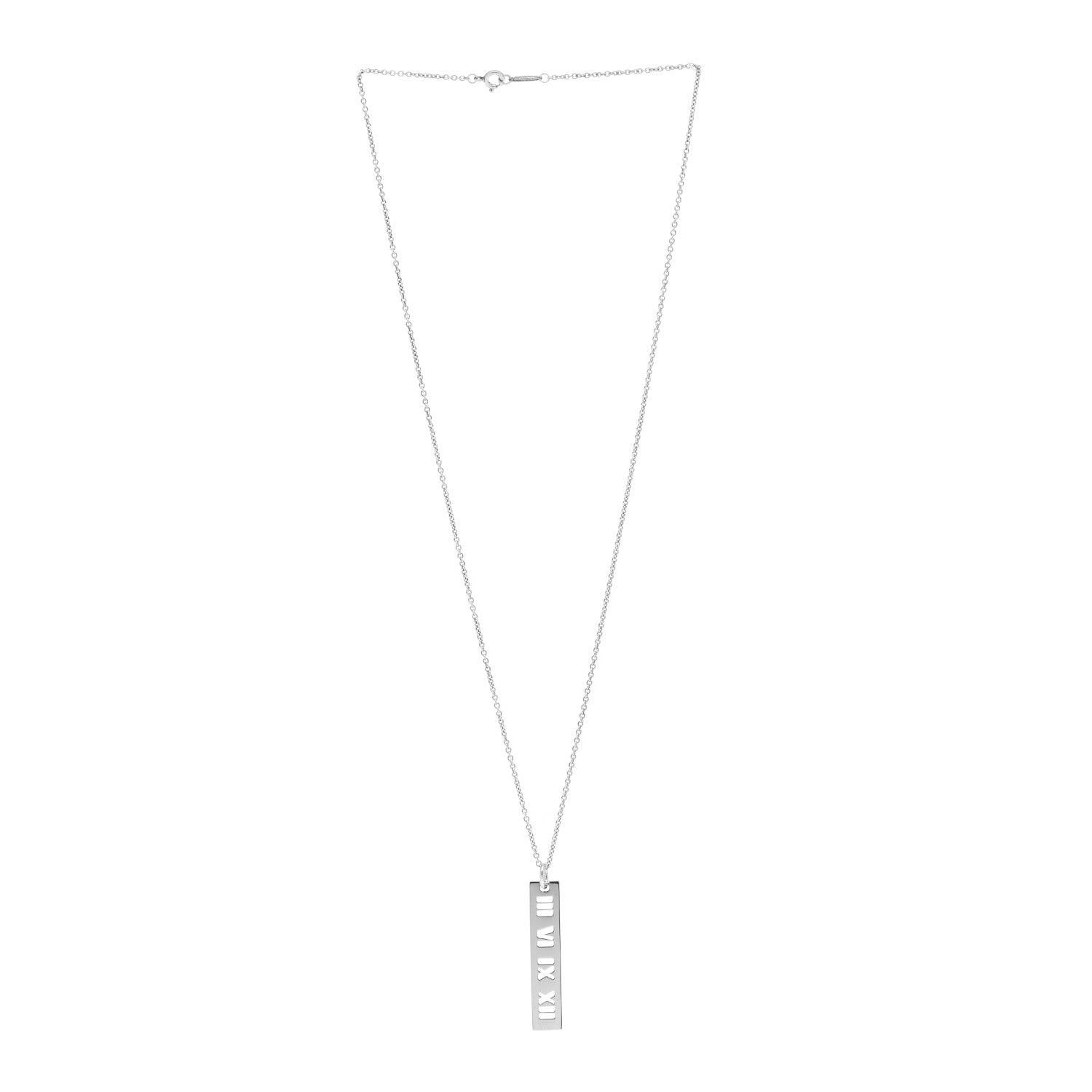 Tiffany Sterling Silver Atlas Bar Pendant Necklace 3 of 4