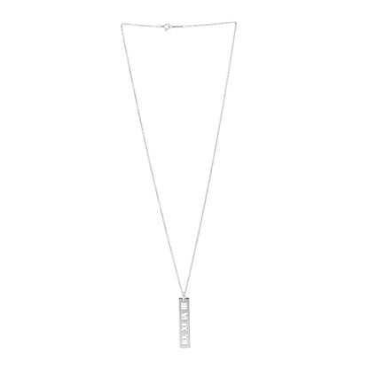 Tiffany Sterling Silver Atlas Bar Pendant Necklace 3 of 4