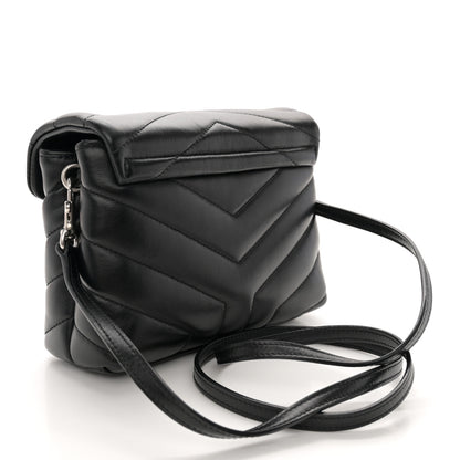 Saint Laurent Calfskin Y Quilted Monogram Toy Loulou Crossbody Bag Black 3 of 13