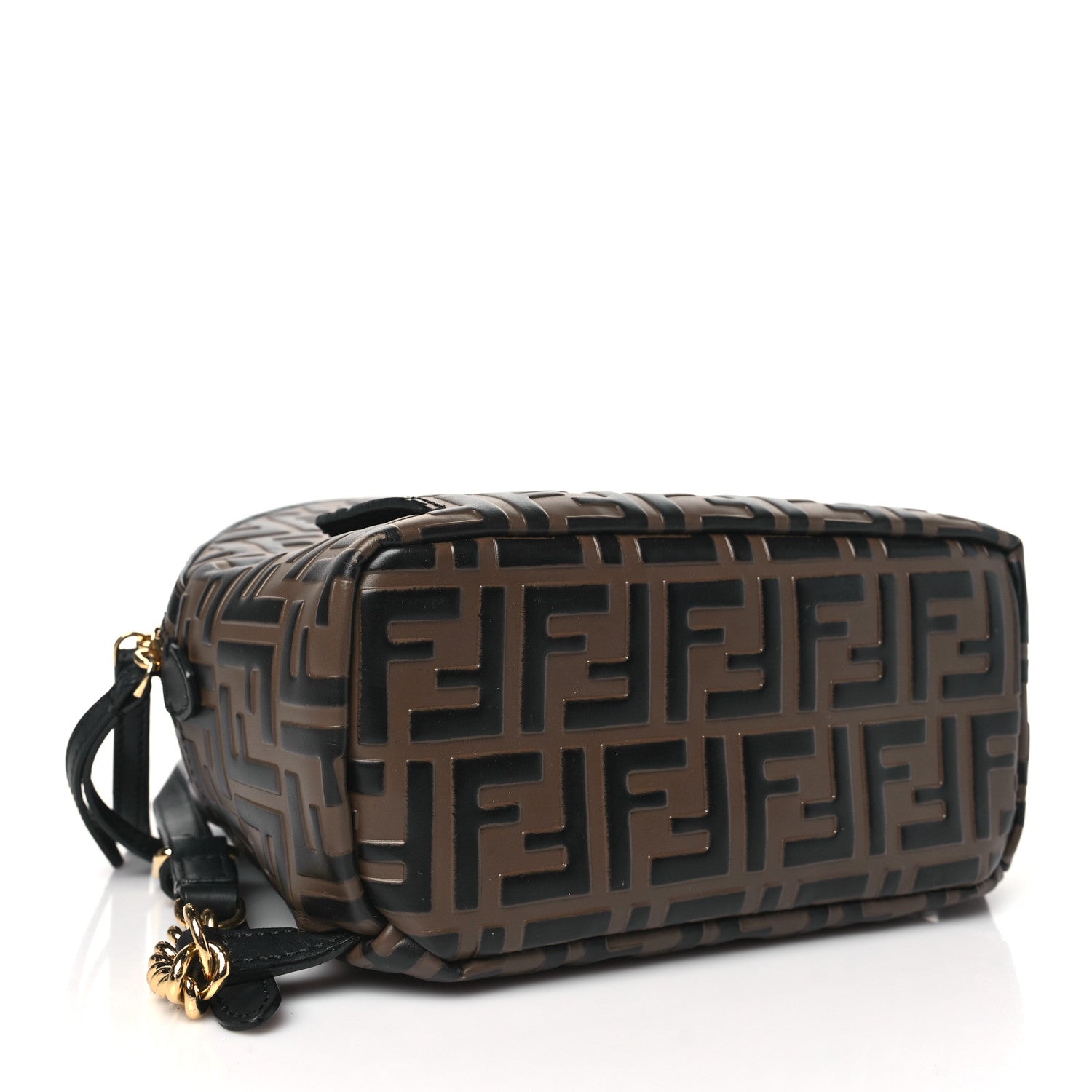 Fendi Vitello Bi-Color FF 1974 Embossed Mini Backpack Maya Black 4 of 11