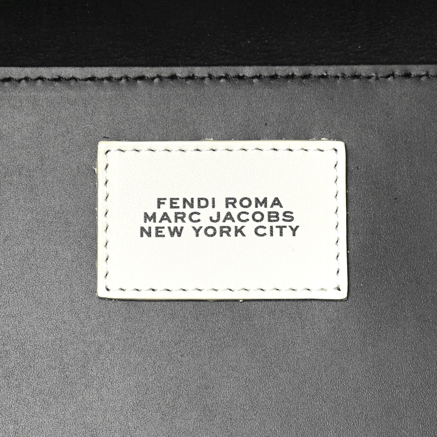 Fendi X MARC JACOBS Vitello King Logo Print Medium Fendi Sunshine Shopper Tote Black White 6 of 11