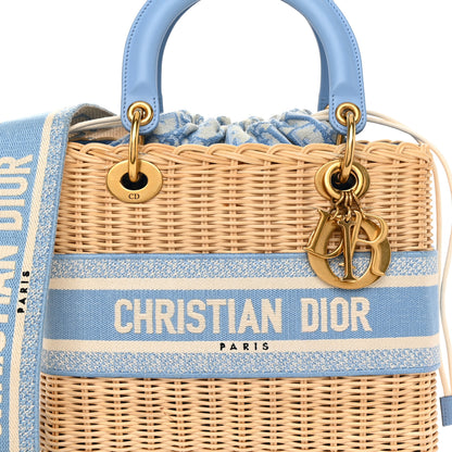 Christian Dior Wicker Oblique Medium Lady Dior Bag Cornflower Blue 7 of 12