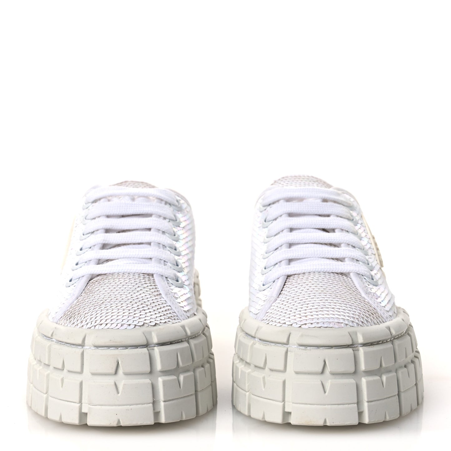 Paillettes Triangle Logo Double Wheel 50mm Sneakers 38.5 White