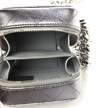 Chanel Metallic Lambskin Quilted Like A Wallet Clutch With Chain Silver 7 of 9