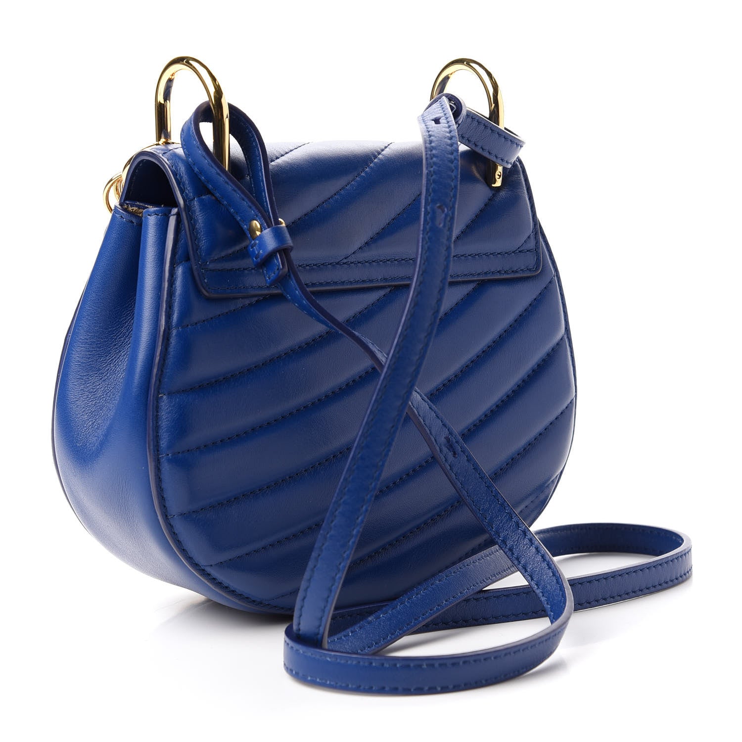 Chloe Calfskin Quilted Mini Drew Bijou Shoulder Bag Majesty Blue 3 of 10