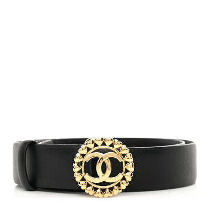 Chanel Calfskin CC Hearts Belt 85 34 Black 1 of 11