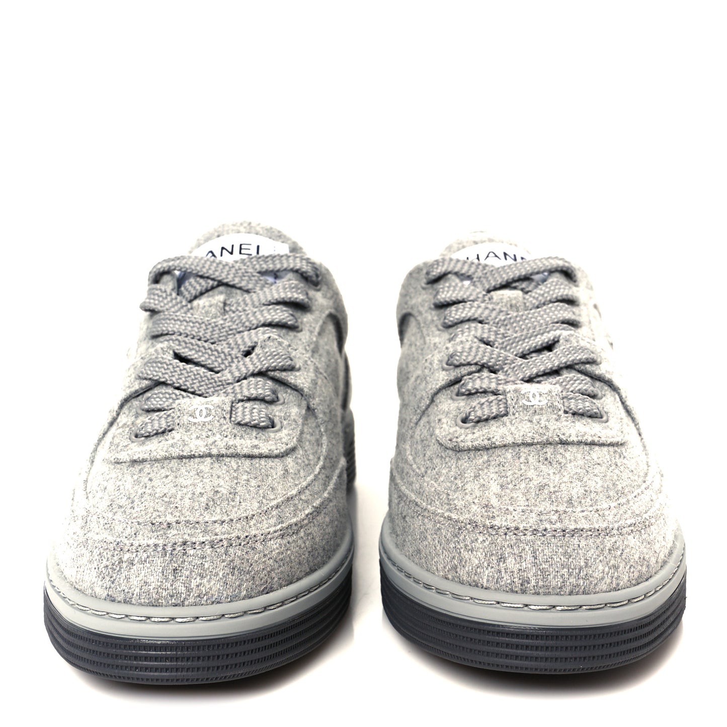 Wool Mixed Fibers Womens CC Sneakers 36 Light Grey